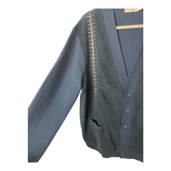 Vintage Men's St. Croix Wool Suede V-Neck Cardigan - Picture 3 of 7